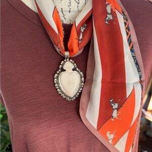 Hand carved stone flaming heart Twilly